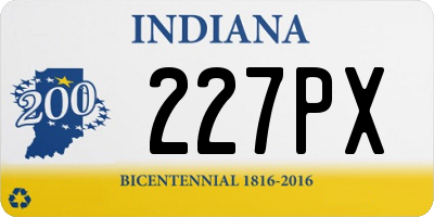 IN license plate 227PX