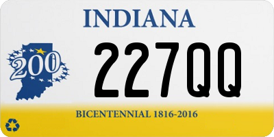 IN license plate 227QQ