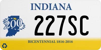 IN license plate 227SC