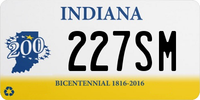 IN license plate 227SM