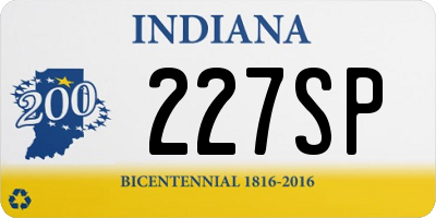 IN license plate 227SP