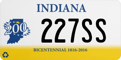 IN license plate 227SS