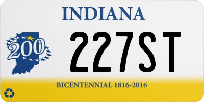 IN license plate 227ST