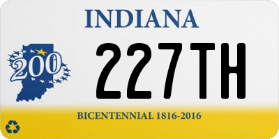 IN license plate 227TH