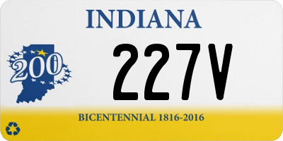 IN license plate 227V