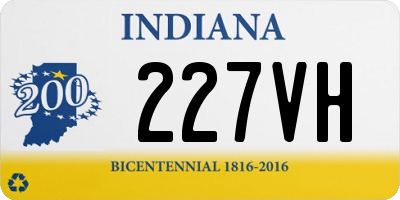 IN license plate 227VH