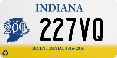 IN license plate 227VQ