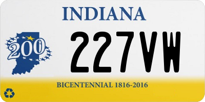 IN license plate 227VW