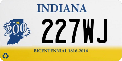 IN license plate 227WJ