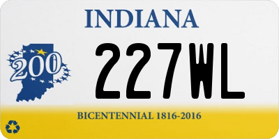 IN license plate 227WL