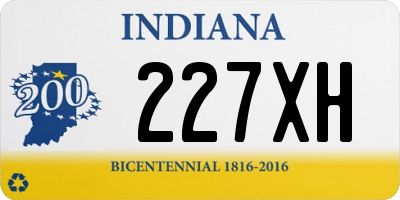 IN license plate 227XH