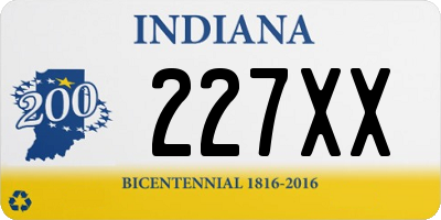 IN license plate 227XX