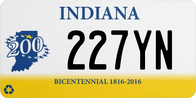 IN license plate 227YN