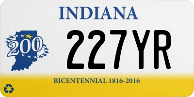 IN license plate 227YR