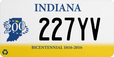 IN license plate 227YV