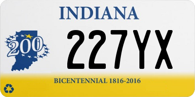 IN license plate 227YX