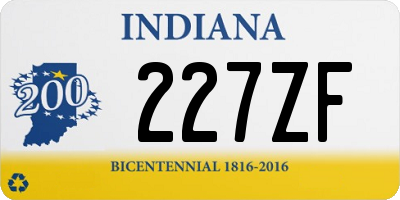 IN license plate 227ZF