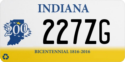 IN license plate 227ZG