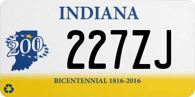 IN license plate 227ZJ