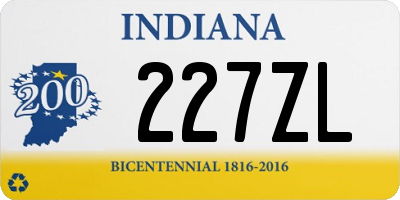 IN license plate 227ZL