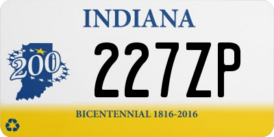 IN license plate 227ZP