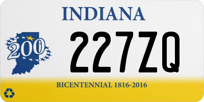 IN license plate 227ZQ