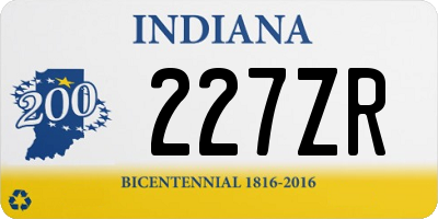 IN license plate 227ZR