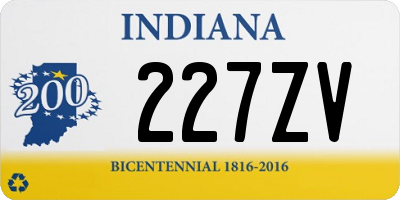 IN license plate 227ZV