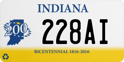 IN license plate 228AI