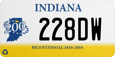 IN license plate 228DW