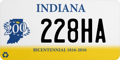 IN license plate 228HA