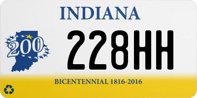 IN license plate 228HH