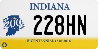 IN license plate 228HN