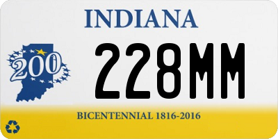 IN license plate 228MM