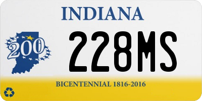 IN license plate 228MS