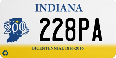 IN license plate 228PA
