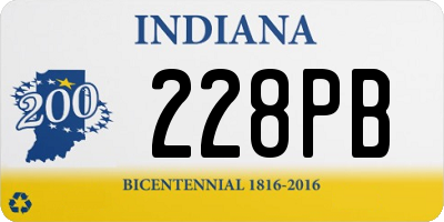 IN license plate 228PB