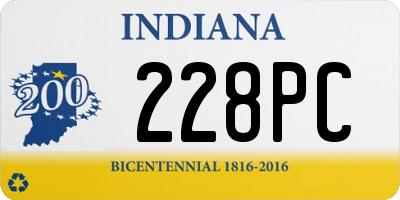 IN license plate 228PC
