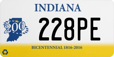 IN license plate 228PE