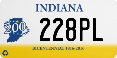 IN license plate 228PL