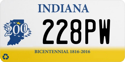 IN license plate 228PW