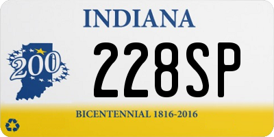 IN license plate 228SP