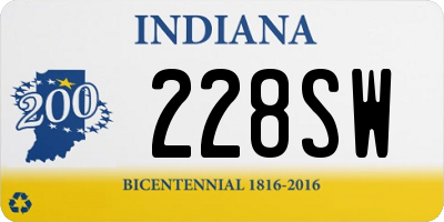 IN license plate 228SW