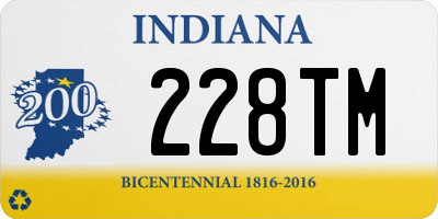 IN license plate 228TM