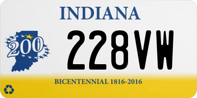 IN license plate 228VW