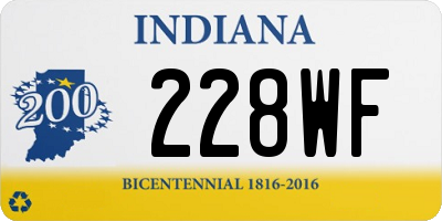 IN license plate 228WF