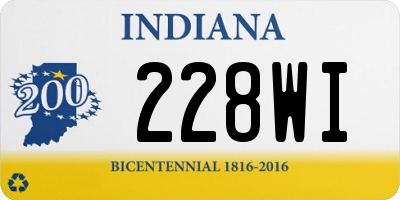 IN license plate 228WI