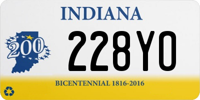 IN license plate 228YO