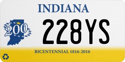 IN license plate 228YS