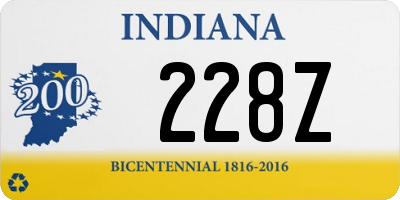 IN license plate 228Z